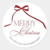 Elegant Merry Weihnachtstypografie-Skript benutzer Runder Aufkleber (Vorderseite)