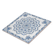Elegant Metallic Blue Mandala Fliese (Seite)