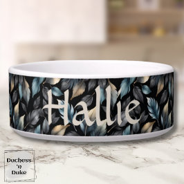 Elegant Metallic Botanical Leaves Personalized Napf