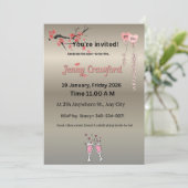 Elegant Metallic Bridal Shower Invitation | Cherry (Stehend Vorderseite)