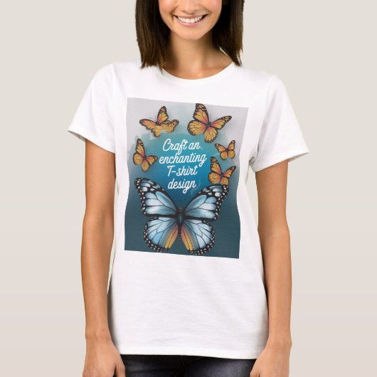 Elegant Metallic Butterfly T-Shirt (Vorderseite)