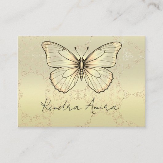 Elegant Metallic Classic Butterfly Business Card Visitenkarte (Vorderseite)