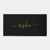 Elegant Metallic Gold Desk Mat Featuring Your Name Schreibtischunterlage (Vorderseite)