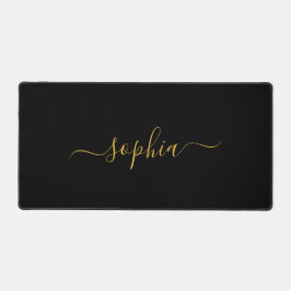 Elegant Metallic Gold Desk Mat Featuring Your Name Schreibtischunterlage