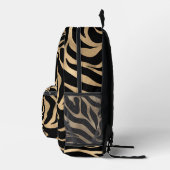 Elegant Metallic Gold Zebra Black Animal Print Bedruckter Rucksack (Rechts)