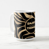 Elegant Metallic Gold Zebra Black Animal Print Kaffeetasse (Vorderseite Links)