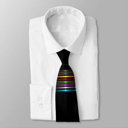 Elegant Metallic Gradient Stripes Design Krawatte (Gebunden)