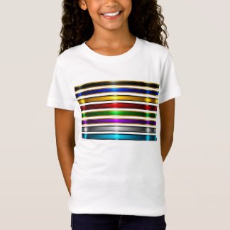 Elegant Metallic Gradient Stripes Design T-Shirt