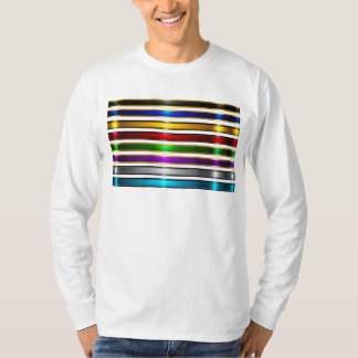 Elegant Metallic Gradient Stripes Design T-Shirt