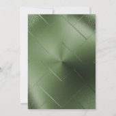 ELEGANT METALLIC GREEN BRONZE PATTER GEBURTSTAG EINLADUNG (Rückseite)