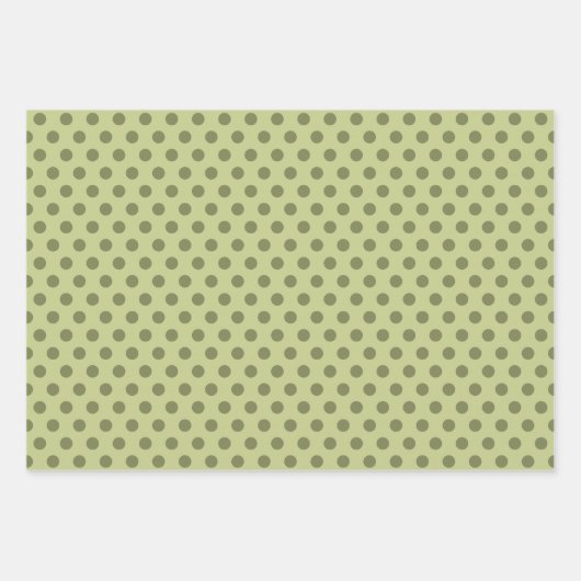 Elegant Metallic Green Foil Polka Dots Christmas Geschenkpapier Set (Vorderseite 3)