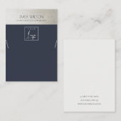 ELEGANT METALLIC NAVY SILVER LOGO NECKLACE DISPLAY VISITENKARTE (Vorne/Hinten)