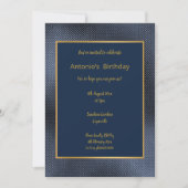 ELEGANT METALLIC NAVY STAR GOLD BIRTHDAY EINLADUNG (Vorderseite)