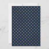 ELEGANT METALLIC NAVY STAR GOLD BIRTHDAY EINLADUNG (Rückseite)