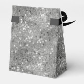 Elegant Metallic Silver Confetti Geschenkschachtel (Rückseite)