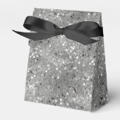Elegant Metallic Silver Confetti Geschenkschachtel (Vorderseite)