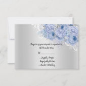 Elegant Metallic Silver Floral Lilac Bouquet UAWG Einladung (Vorderseite)