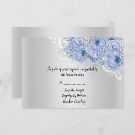 Elegant Metallic Silver Floral Lilac Bouquet UAWG Einladung