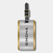 Elegant, Metallic silver gold accents Gepäckanhänger (Vorderseite vertikal)
