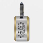 Elegant, Metallic silver gold accents Gepäckanhänger (Rückseite vertikal)