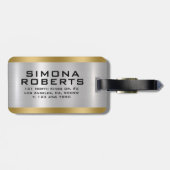 Elegant, Metallic silver gold accents Gepäckanhänger (Rückseite horizontal)