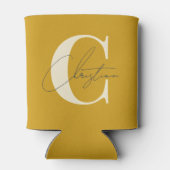 Elegant Mid-Century Modern Monogram Golden Ochre Dosenkühler (Rückseite)