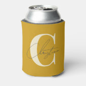 Elegant Mid-Century Modern Monogram Golden Ochre Dosenkühler (Kanne Rückseite)