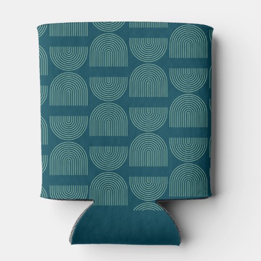 Elegant Mid Mod Arch Aquamarin Blue Custom Wedding Dosenkühler (Rückseite)