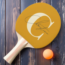 Elegant MidCentury Modern Monogram Burnt Buttercup