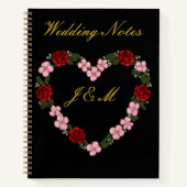 Elegant Midnight Black & Gold Wedding Planner Note Notizblock (Vorderseite)