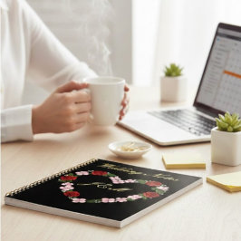 Elegant Midnight Black & Gold Wedding Planner Note Notizblock