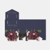 Elegant Midnight Blue Burgundy Floral Wedding Geschenkschachtel (Ungefaltet)