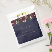 Elegant Midnight Blue Burgundy Floral Wedding Geschenktütchen (Versiegelt)