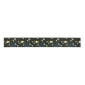 Elegant Midnight Blue Celestial Floral Ripsband (Vorderseite)