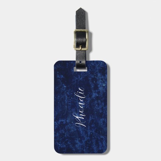 Elegant Midnight Blue Gepäckanhänger (Vorderseite vertikal)