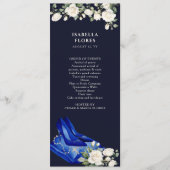 Elegant Midnight Blue Quinceanera Tiara und Rose Programm (Vorderseite)