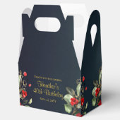 Elegant Midnight Blue Red Floral Birthday Geschenkschachtel (Geöffnet)