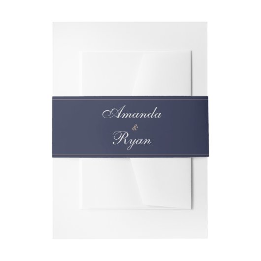 Elegant Midnight Blue Script Wedding Einladungsbanderole (Vorderseite Beispiel)