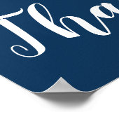 Elegant Midnight Blue Unplugged Wedding Sign Poster (Ecke)