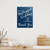 Elegant Midnight Blue Unplugged Wedding Sign Poster (Küche)