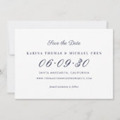 Elegant Midnight Blue Wedding Foto Collage Save The Date (Rückseite)