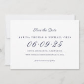 Elegant Midnight Blue Wedding Foto Collage Save The Date (Rückseite)