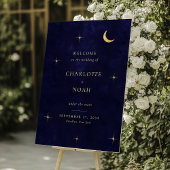 Elegant Midnight Celestial Wedding Welcome Acrylschild