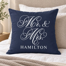 Elegant Midnight Mr. and Mrs. Script Custom Monogr