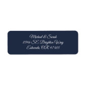 Elegant Midnight Navy Blue Return Address (Vorne)
