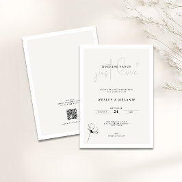 Elegant Mimimal Flower Nothing Fancy Wedding Einladung