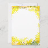 Elegant Mimosa Floral Wedding Einladung (Rückseite)