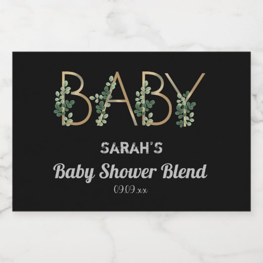 Elegant Mini Baby Slogan Baby Shower Black Mini Schaumweinetikett (Einzelnes Label)