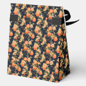 Elegant Mini Peach Floral und Black Geschenkschachtel (Rückseite)