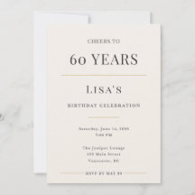 Elegant Minimal 60th Birthday Celebration